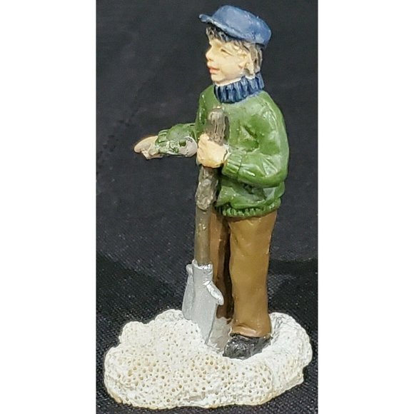 St Nicholas Square MAN w/ SHOVEL Figure Stuck in a Rut Christmas Village DAMAGED - Picture 2 of 6